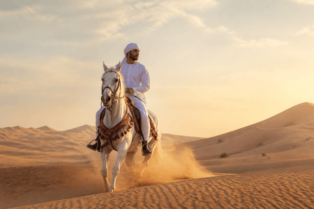 Horse riding in the UAE desert