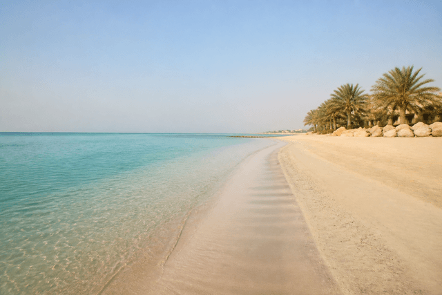 Quiet public beach on Ajman corniche