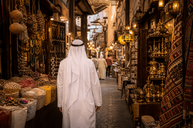 Traditional souq lanes in Old Dubai