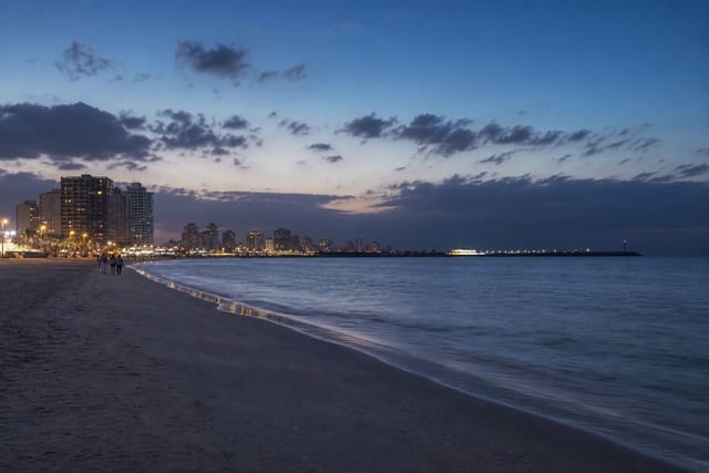 Ajman Corniche at blue hour