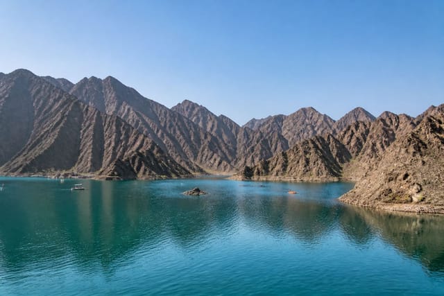 Still water at first light in the Emirates